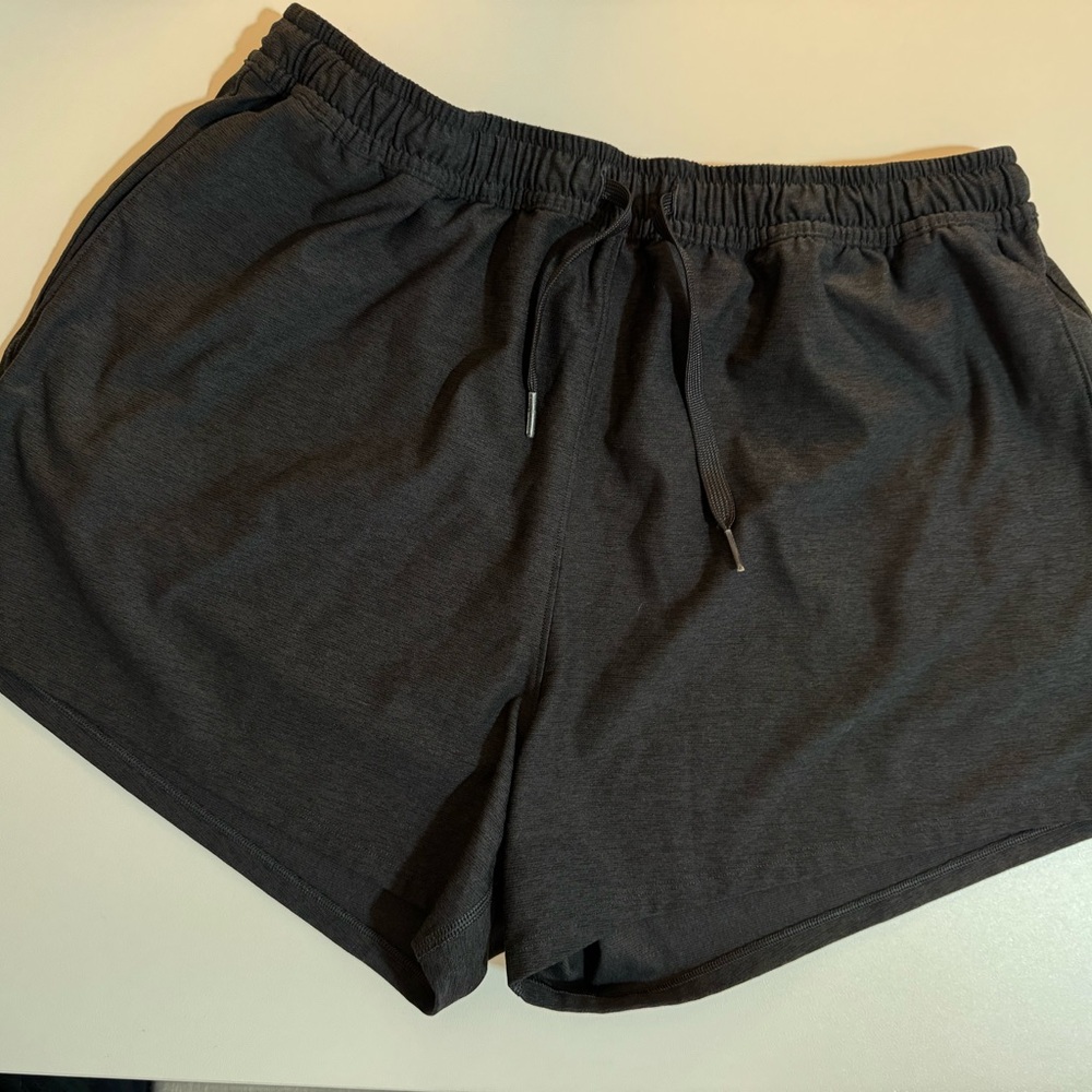 Outdoor Voices Heathered Black Athletic Shorts